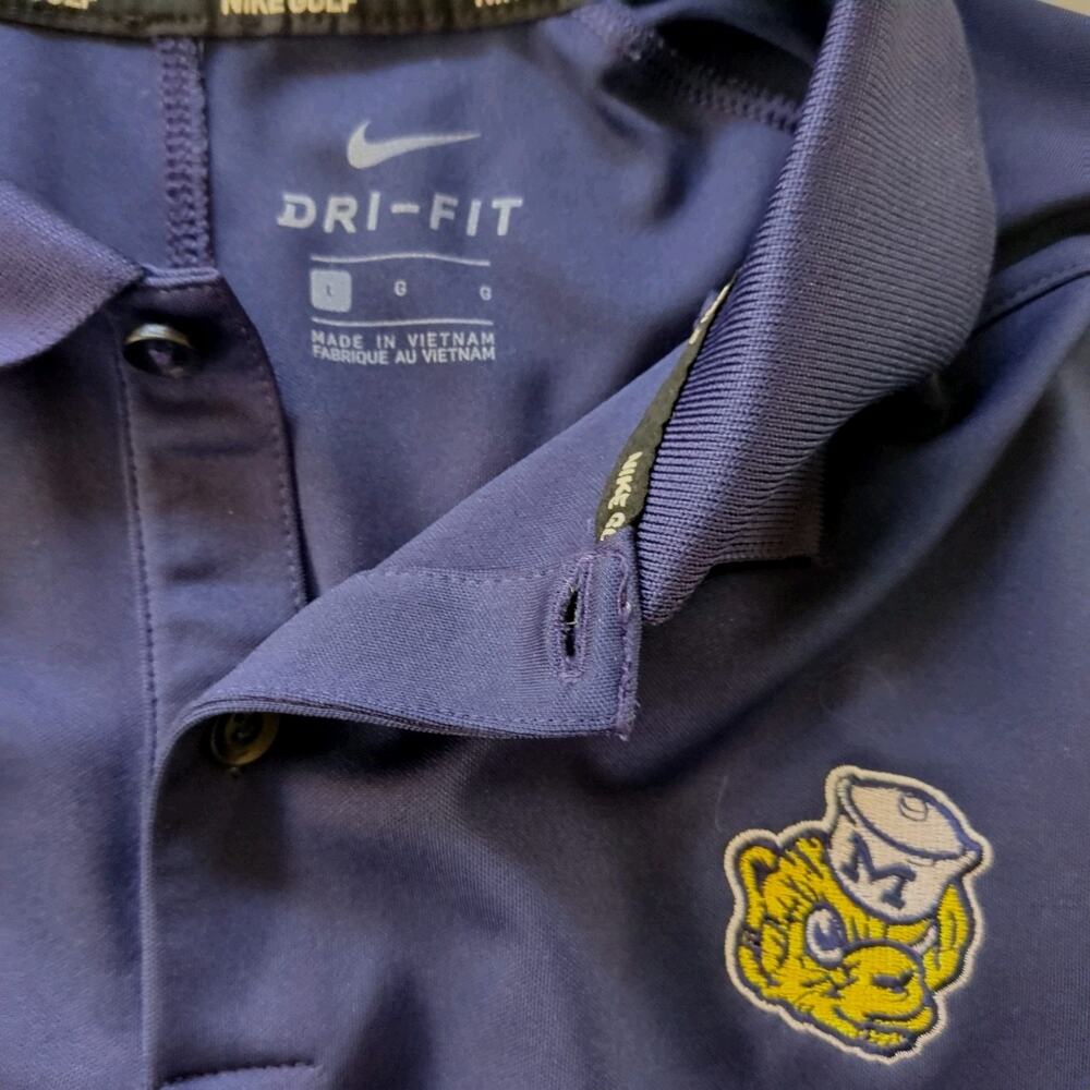 Men's Large Nike Golf Shirt University of Michigan Biff the Wolverine Logo Rare - Picture 7 of 8